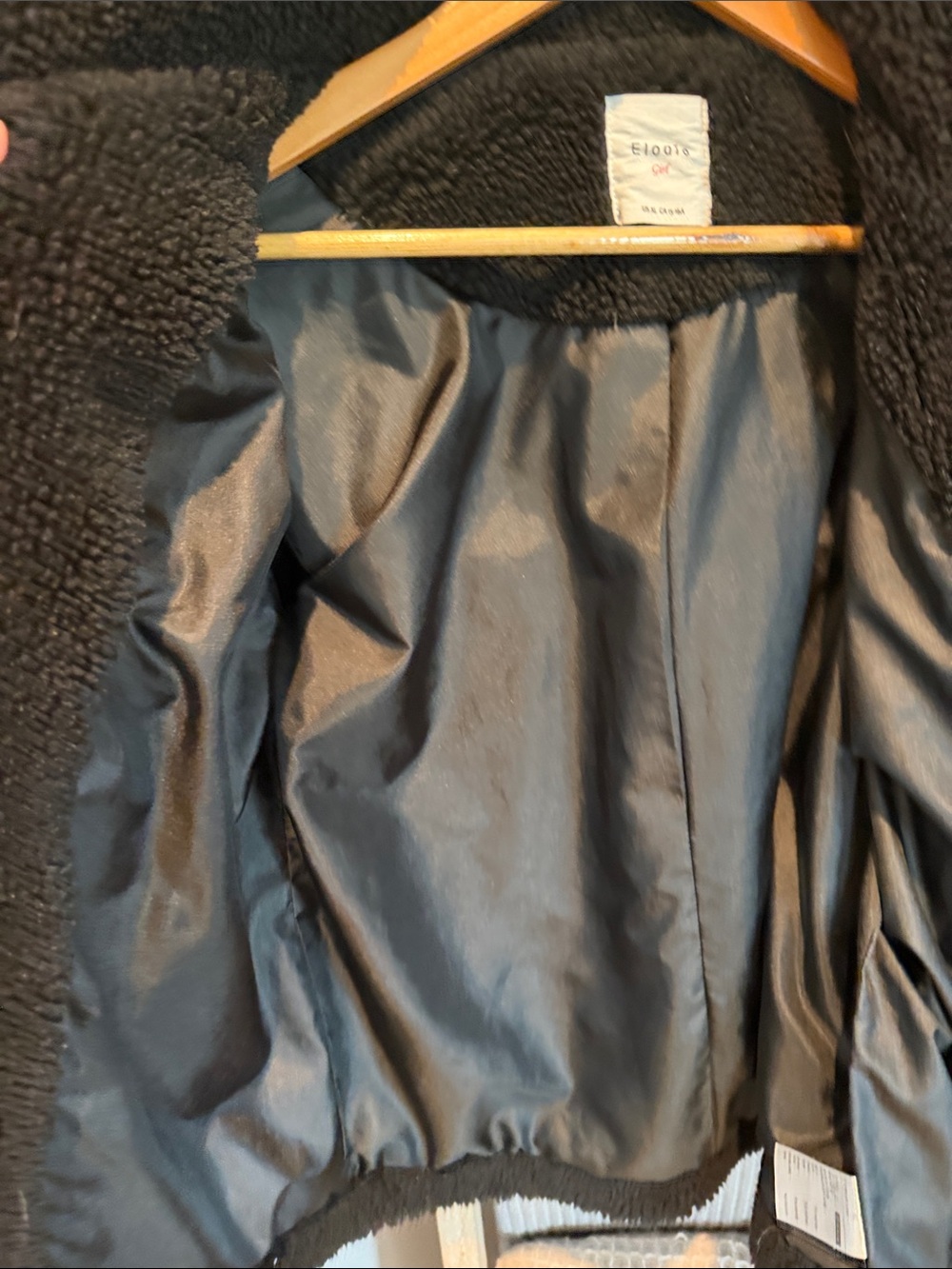 Elodie Black Sherpa Zip-Up Kids Jacket - Picture 5 of 5